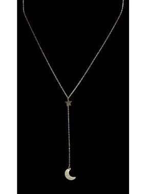 Luna Norte Celestial Lariat Necklace Moon Star Charm Gold Witchy